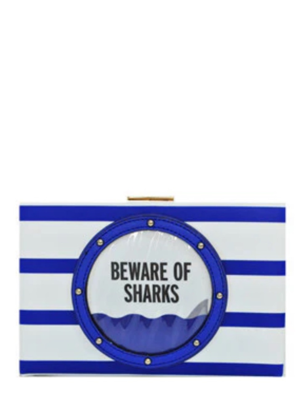 kate spade Blue and White Stripe 'Beware of Sharks' Emanuelle Wristlet
